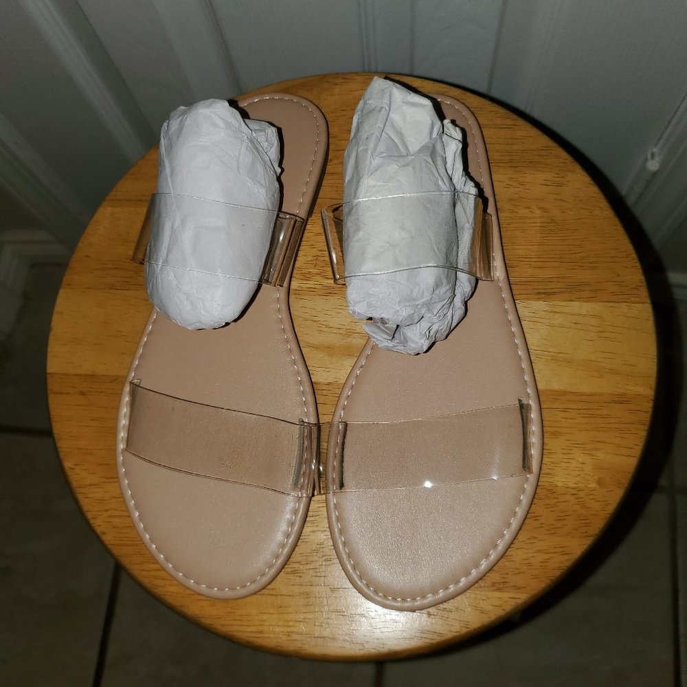 Clear Slide In Sandals
